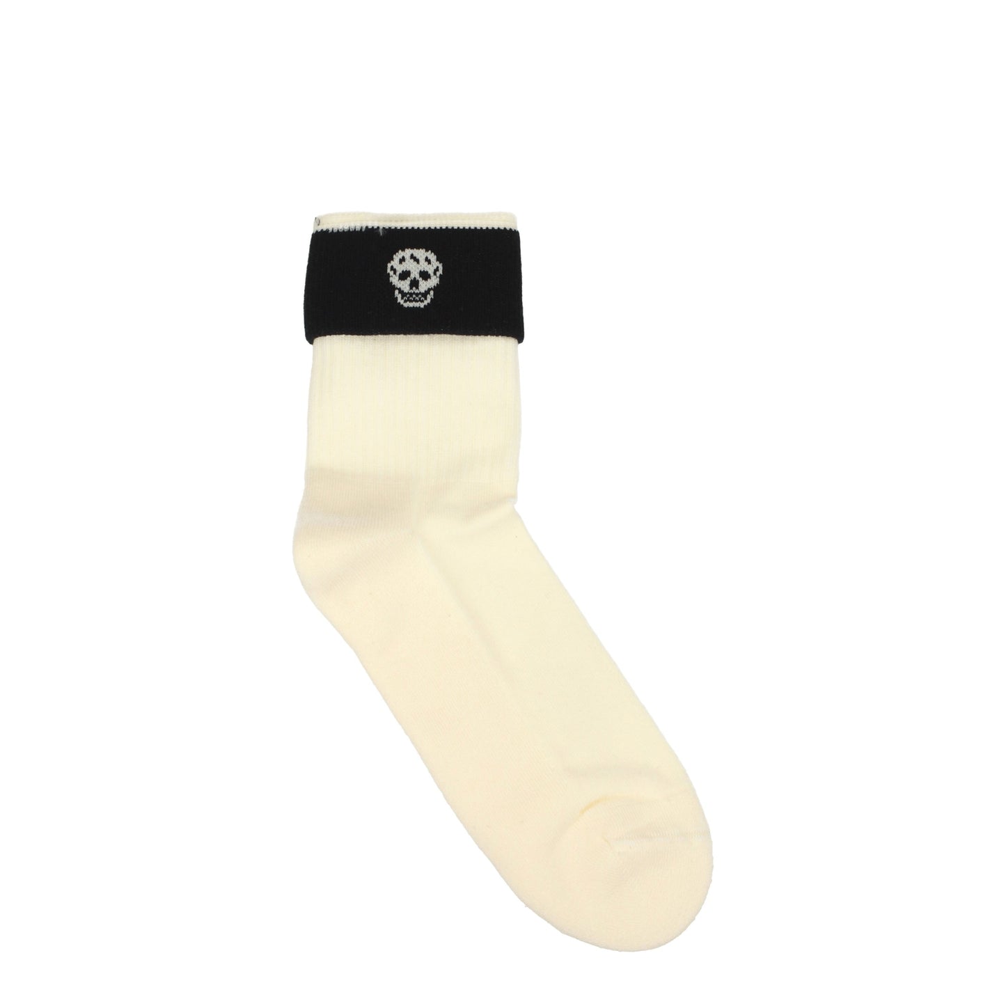 Alexander McQueen Socks Men Cotton Beige/Black