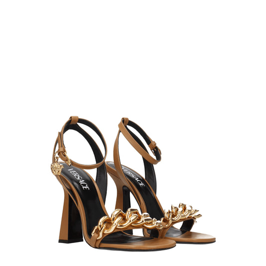 Versace Women's Sandals in Leather Brown