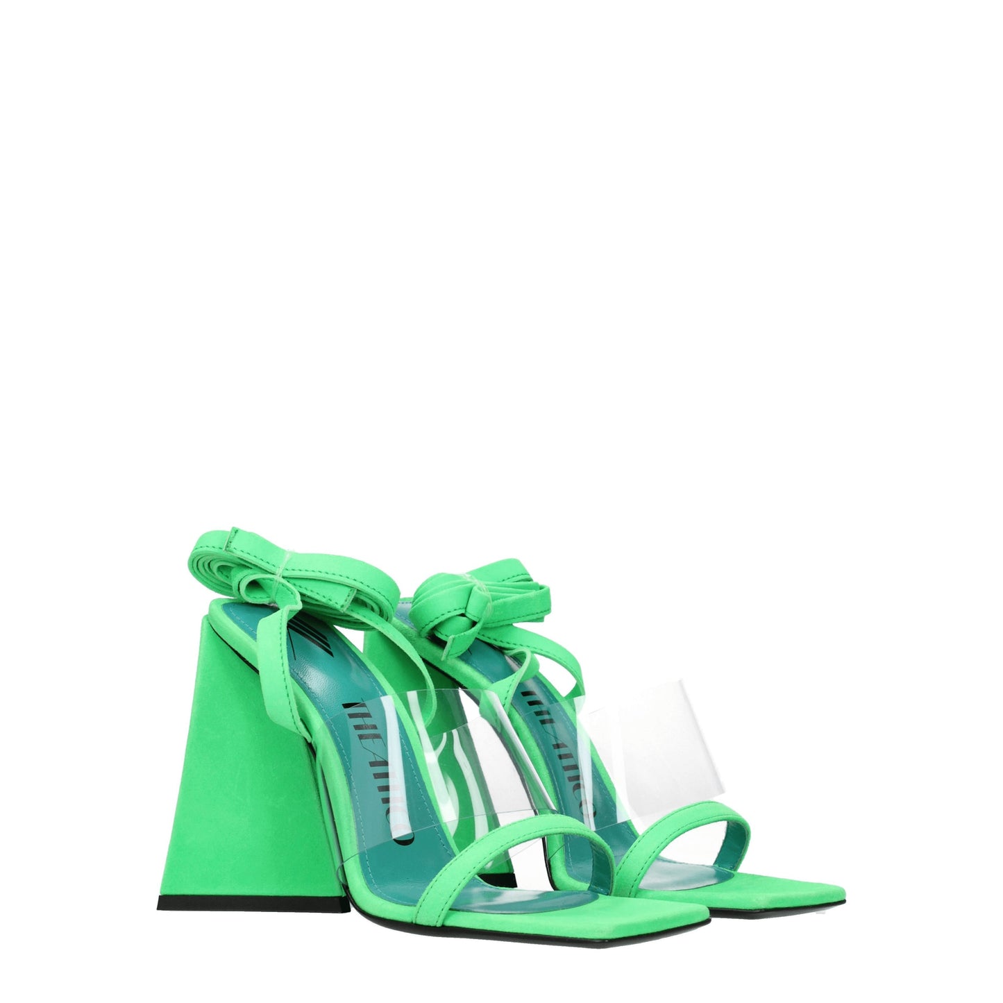 The Attico Women's Sandals in Suede Transparent/Fluo Green