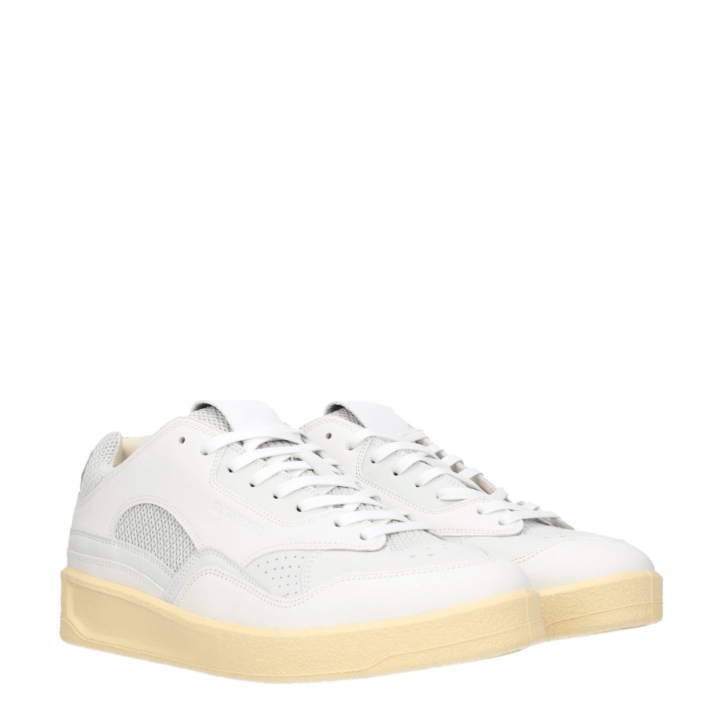 Jil Sander Men's Sneakers in Leather White/Light Grey