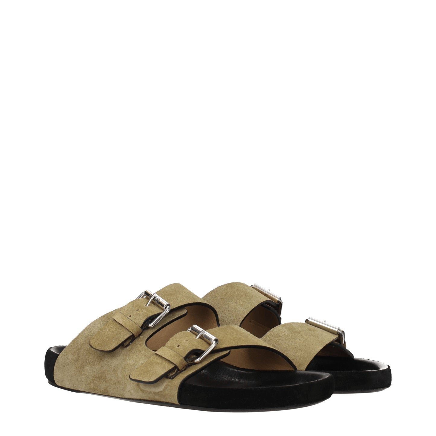 Isabel Marant Sandals & Slippers Men Suede Green/Taupe