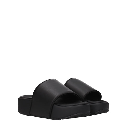 Y3 Yamamoto Women's Sandals & Slippers in Leather Black