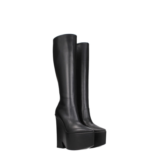 Versace Women's Boots in Leather Black