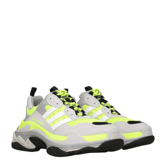 Balenciaga Men's Sneakers in Fabric  Gray/Fluo Yellow