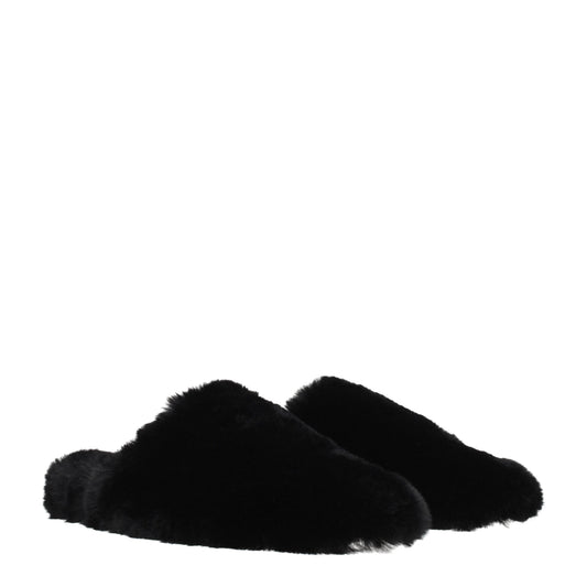 Balenciaga Women's Sandals & Slippers in Fur  Black