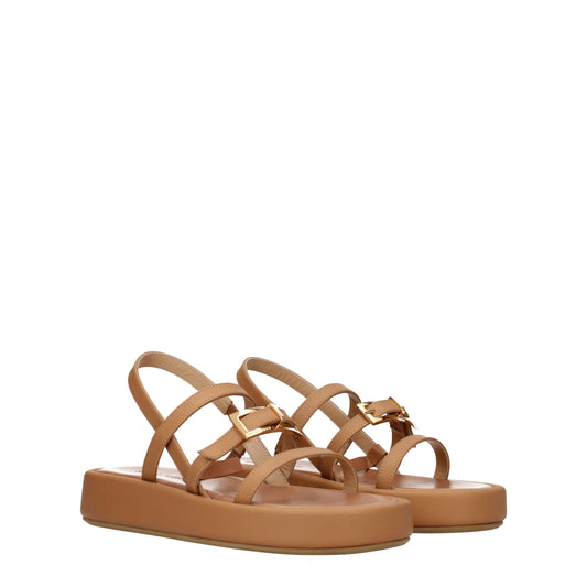 Sergio Rossi Women's Sandals in Leather Brown/Tan