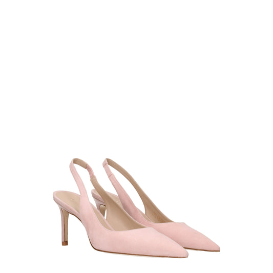 Stuart Weitzman Women's Sandals in Suede Pink/Ballet Flats