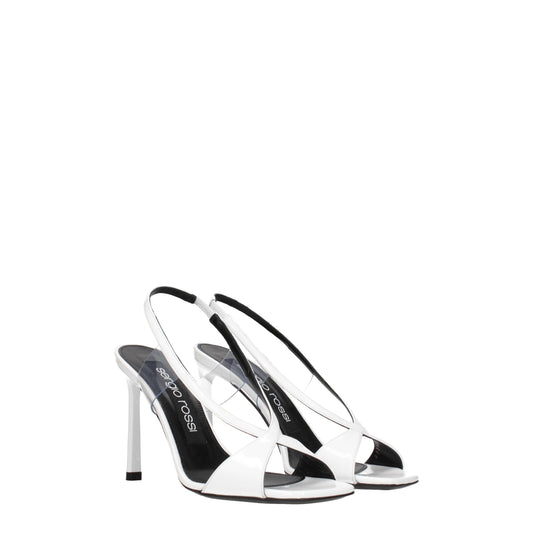 Sergio Rossi Women's Sandals in Patent Leather White/Optic White