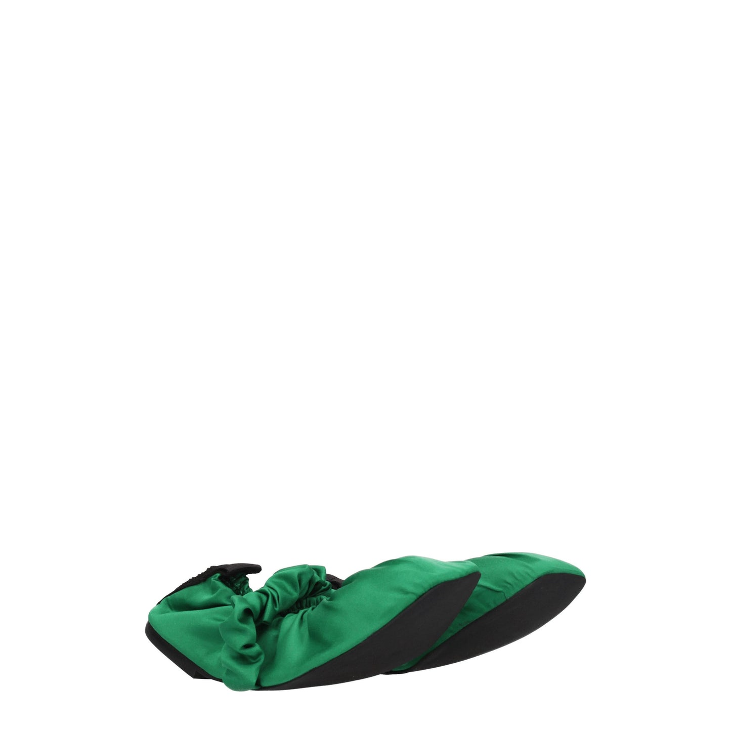 Ganni Women's Ballet Flats in Fabric  Green/Vivid Green