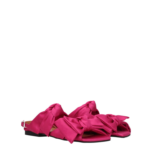 Ganni Women's Sandals in Fabric  Fuchsia