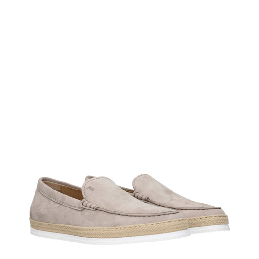 Tod's Men's Slip-ons in Suede Gray/Stone