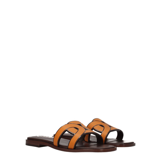 Tod's Women's Sandals & Slippers in Leather Orange/Dark Orange