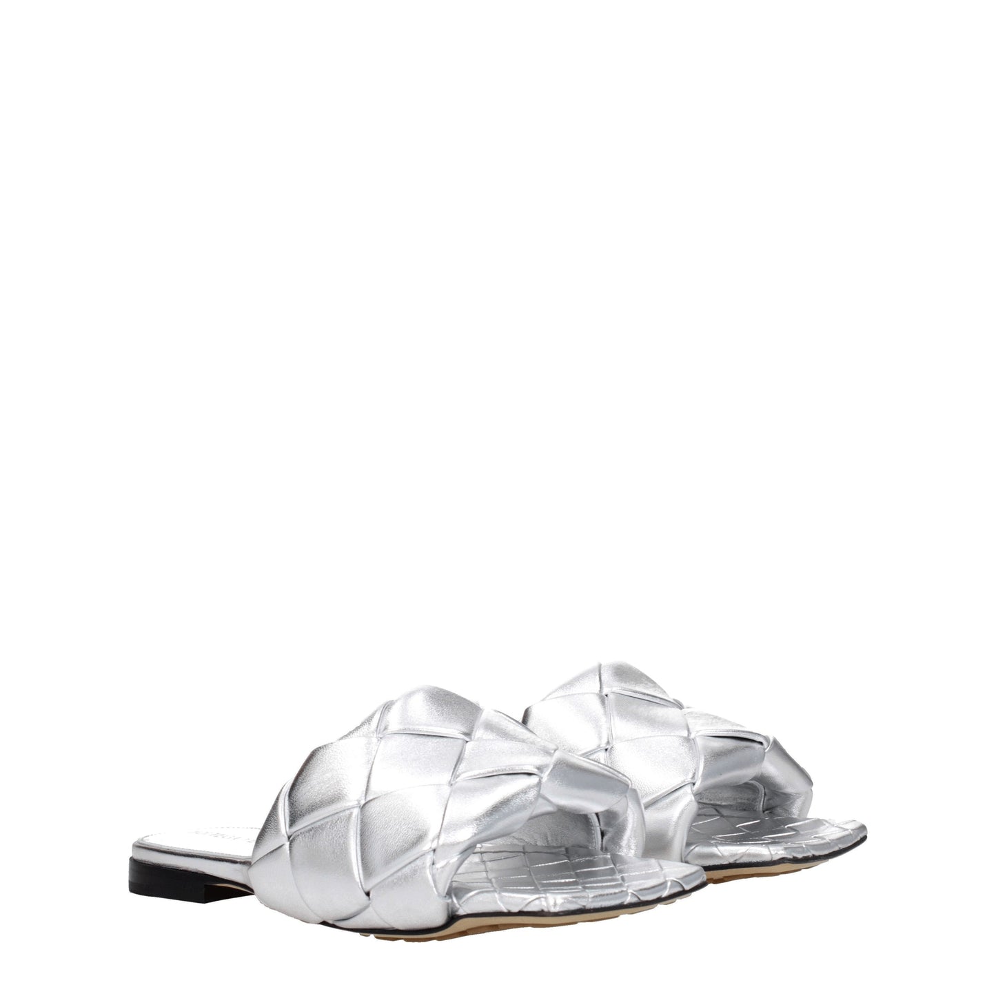 Bottega Veneta Women's Sandals & Slippers in Leather Silver