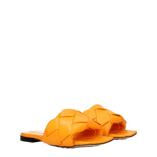 Bottega Veneta Women's Sandals & Slippers in Leather Orange/Mandarin