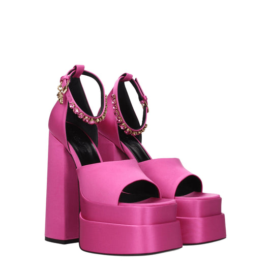 Versace Women's Sandals in Satin Fuchsia