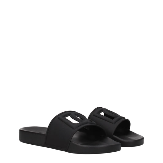 Dolce&Gabbana Sandals & Slippers Men Rubber Black