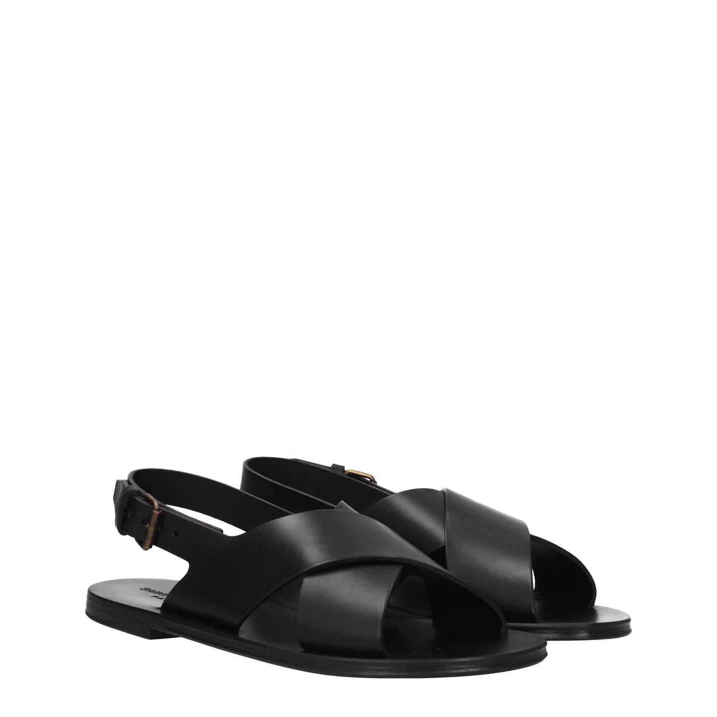 Saint Laurent Men's Sandals in Leather Black