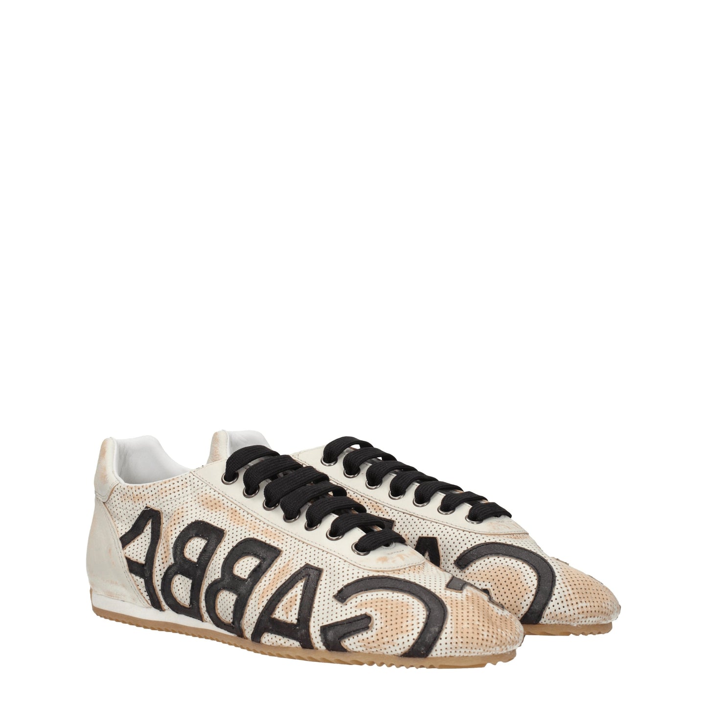 Dolce&Gabbana Men's Sneakers in Leather Beige