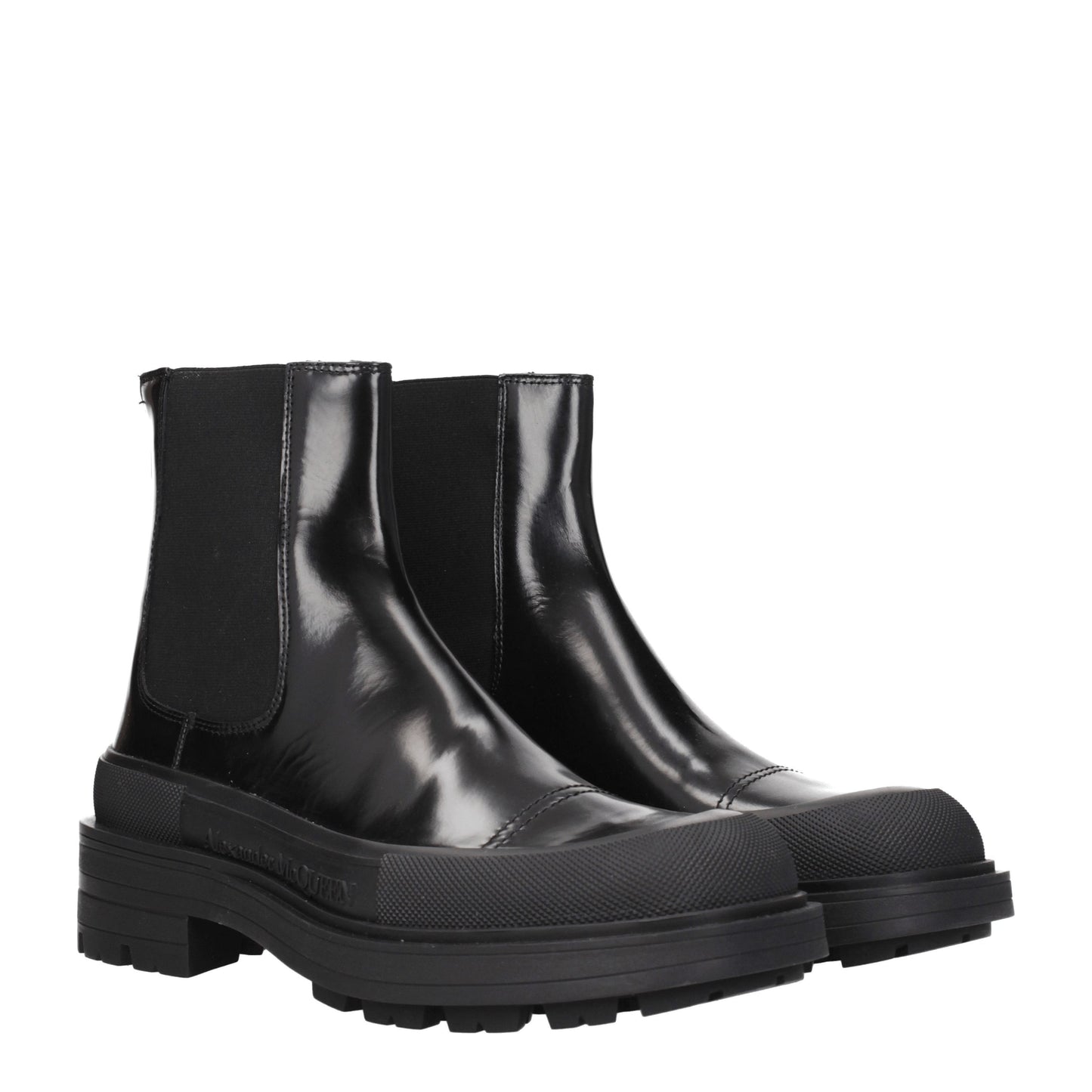 Alexander McQueen Men's Boots in Leather Black