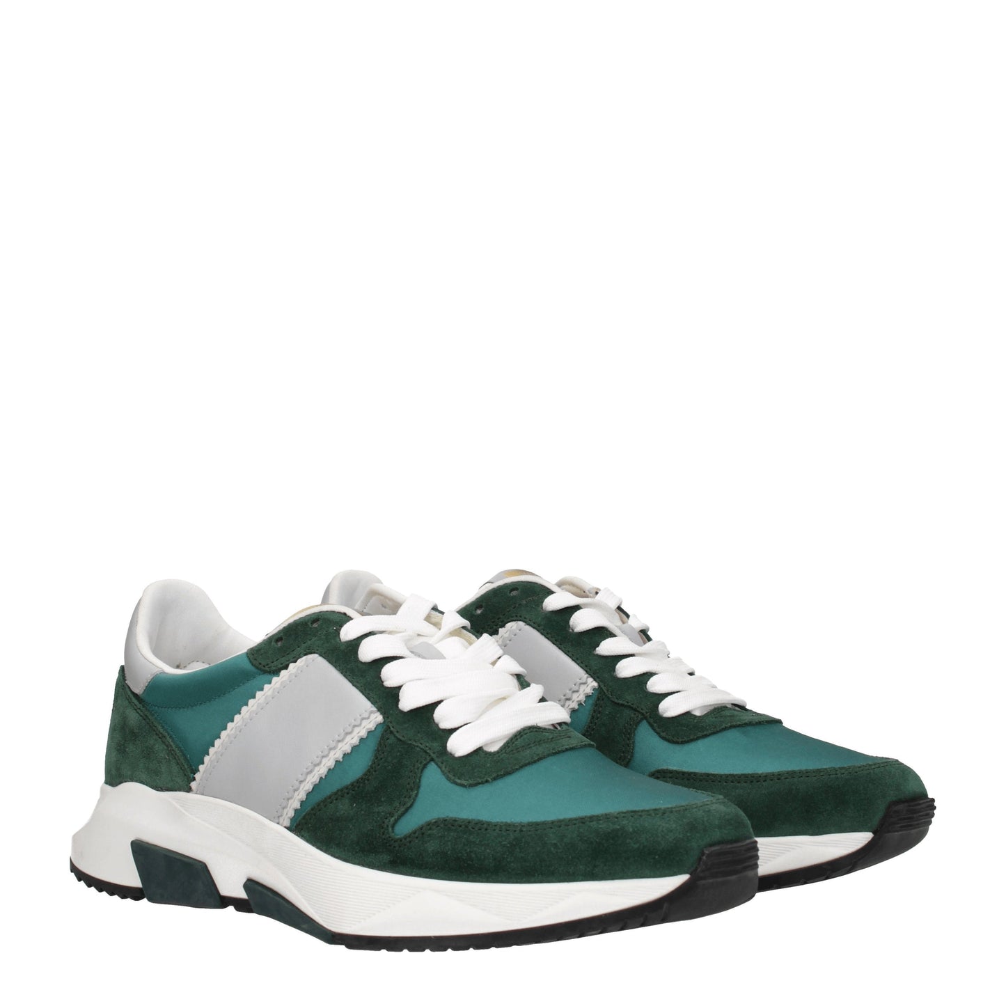 Tom Ford Men's Sneakers in Suede Green/Ultra Marine Green