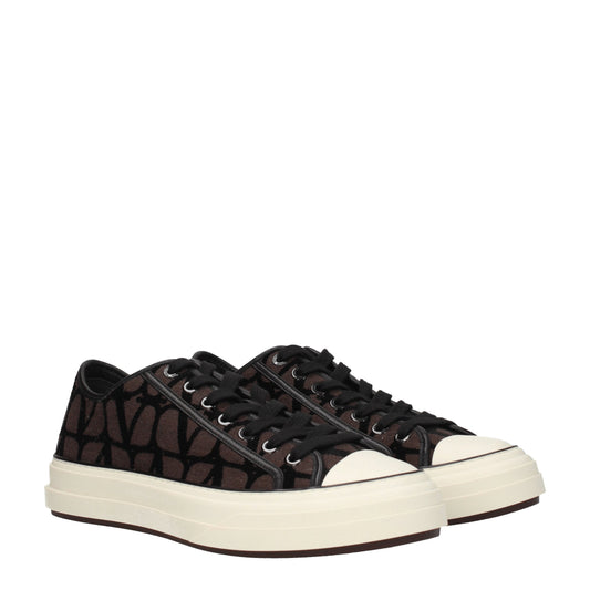 Valentino Garavani Men's Sneakers in Fabric  Brown/Dark Chocolate