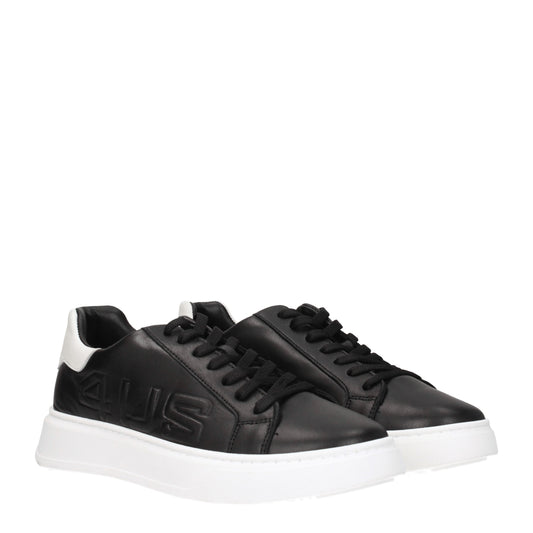 Cesare Paciotti Men's Sneakers in Leather Black/White