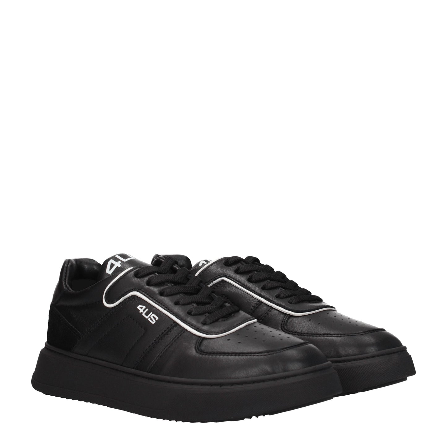 Cesare Paciotti Men's Sneakers in Leather Black/Black