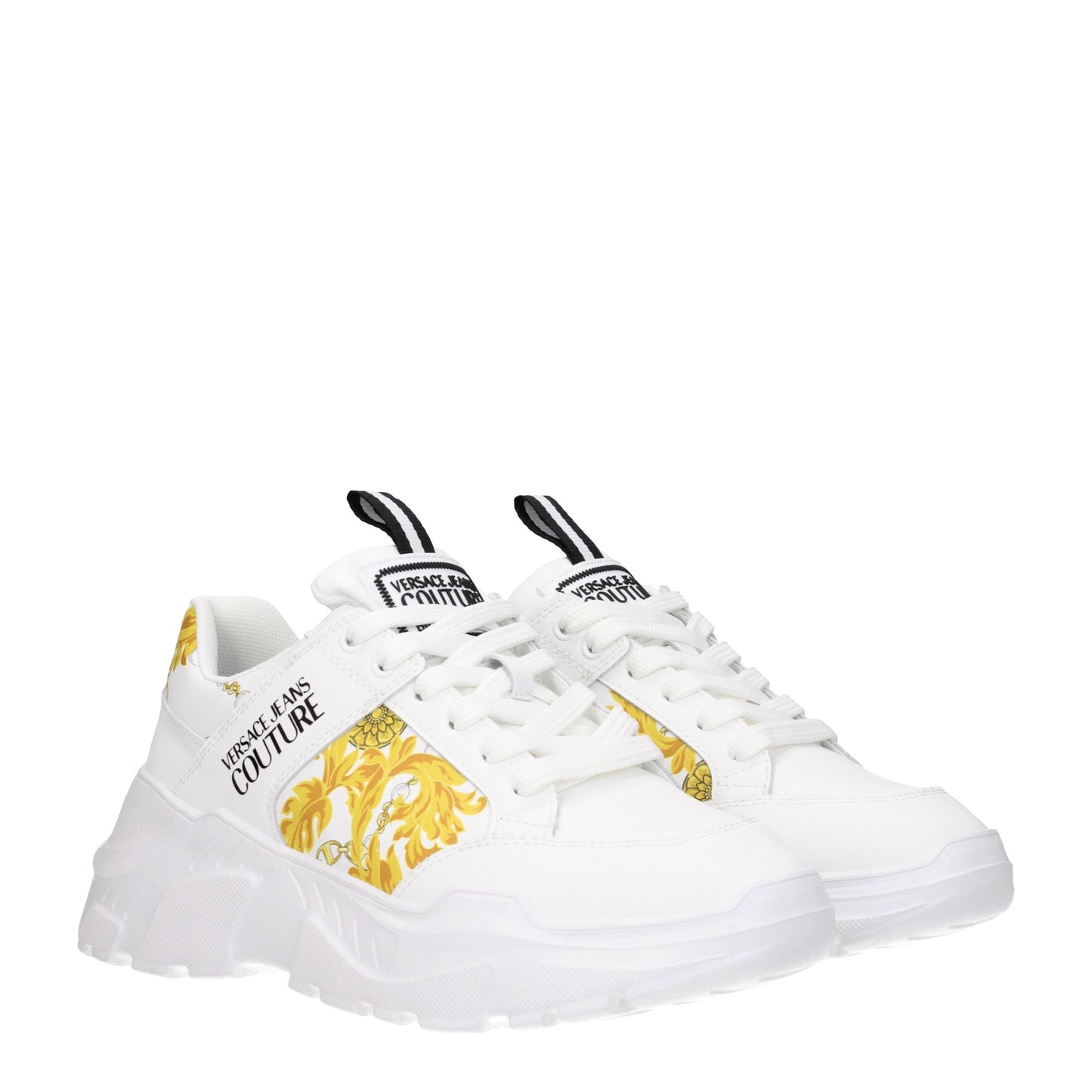 Versace Jeans Men's Sneakers in Leather White/Gold