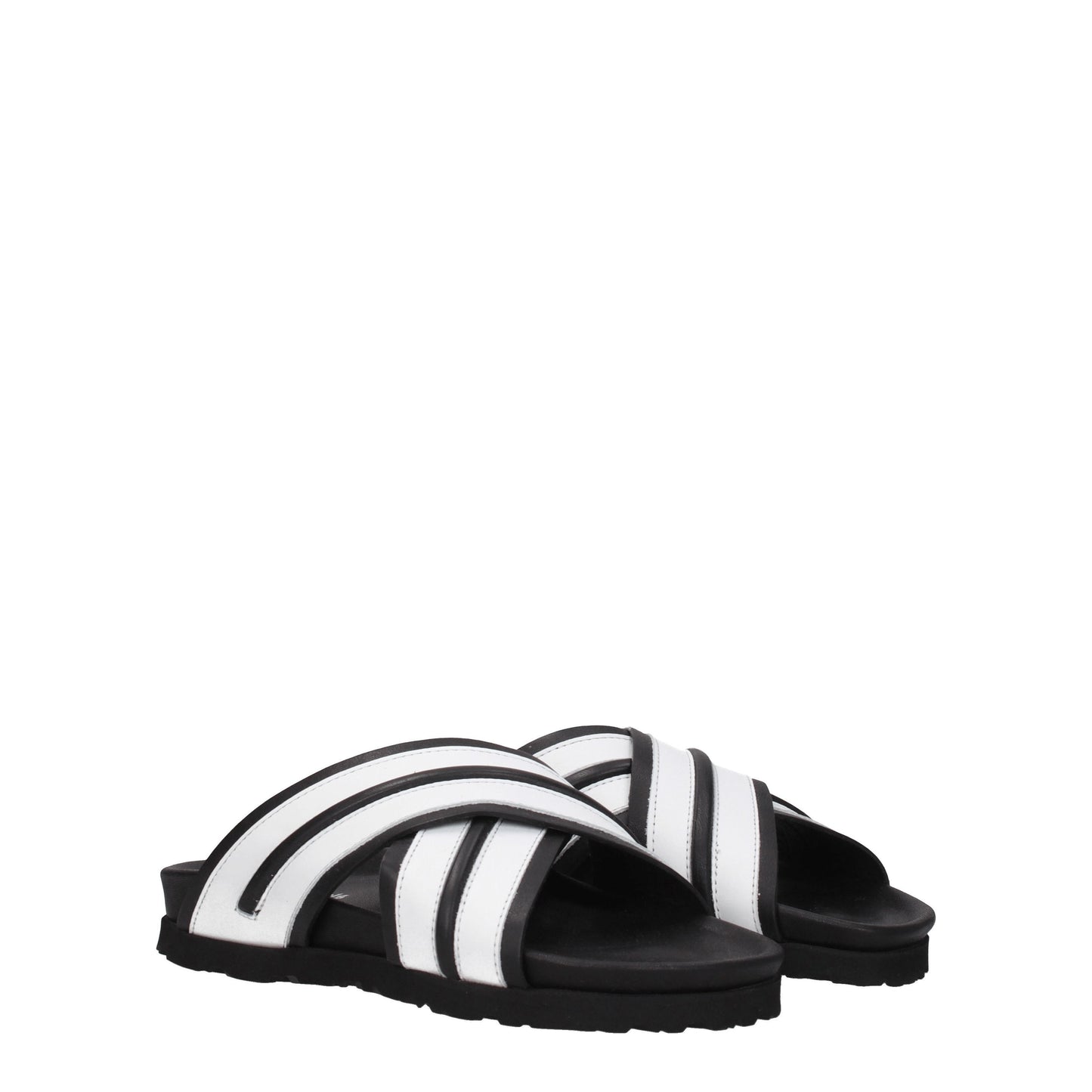 Palm Angels Women's Sandals & Slippers in Leather White/Black