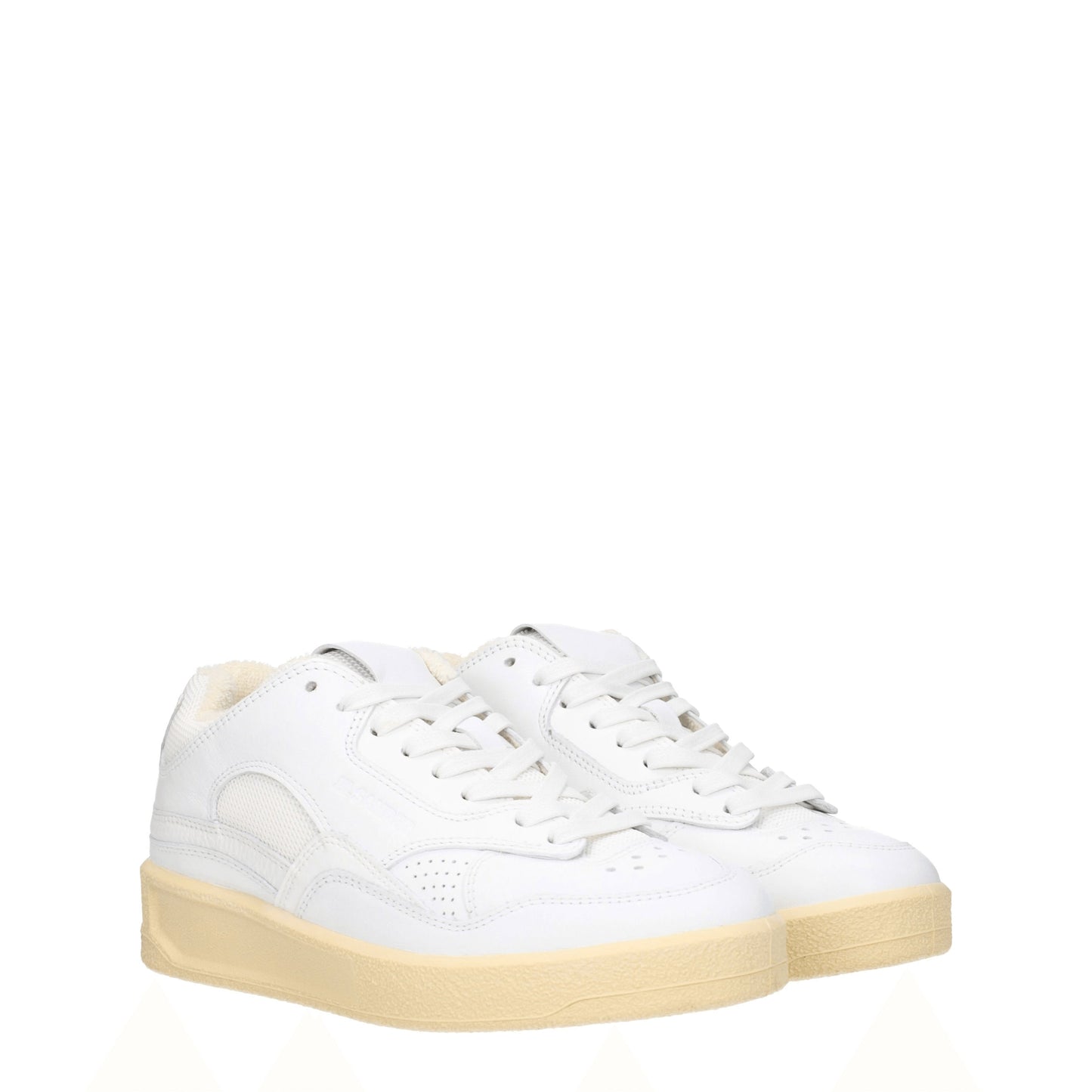 Jil Sander Women's Sneakers in Leather White/Ecru