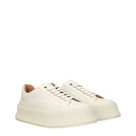 Jil Sander Women's Sneakers in Fabric  White/Cloud White