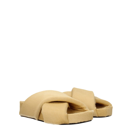 Jil Sander Women's Sandals & Slippers in Pony Skin Beige/Champagne