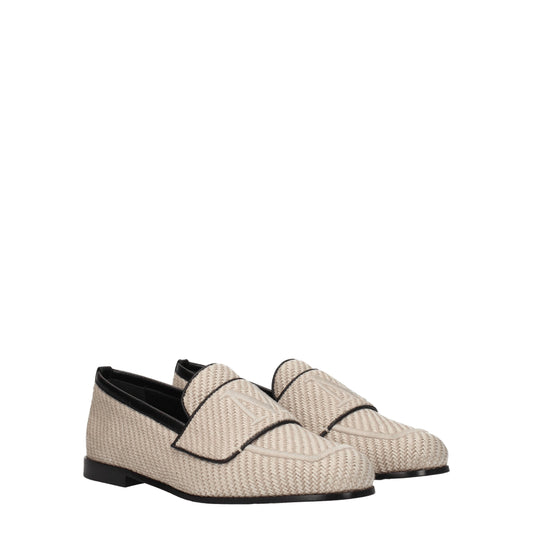 Max Mara Women's Loafers in Fabric  Beige/Hot Desert