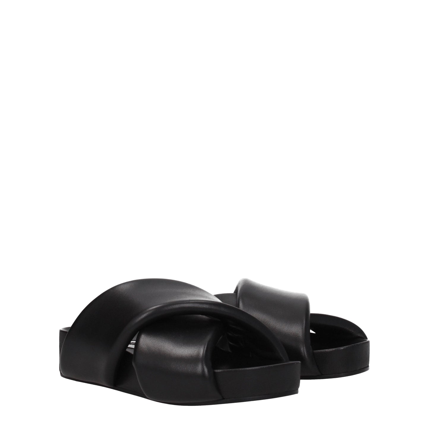 Jil Sander Women's Sandals & Slippers in Leather Black