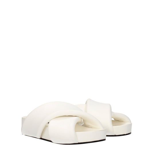 Jil Sander Women's Sandals & Slippers in Leather White/Optic White