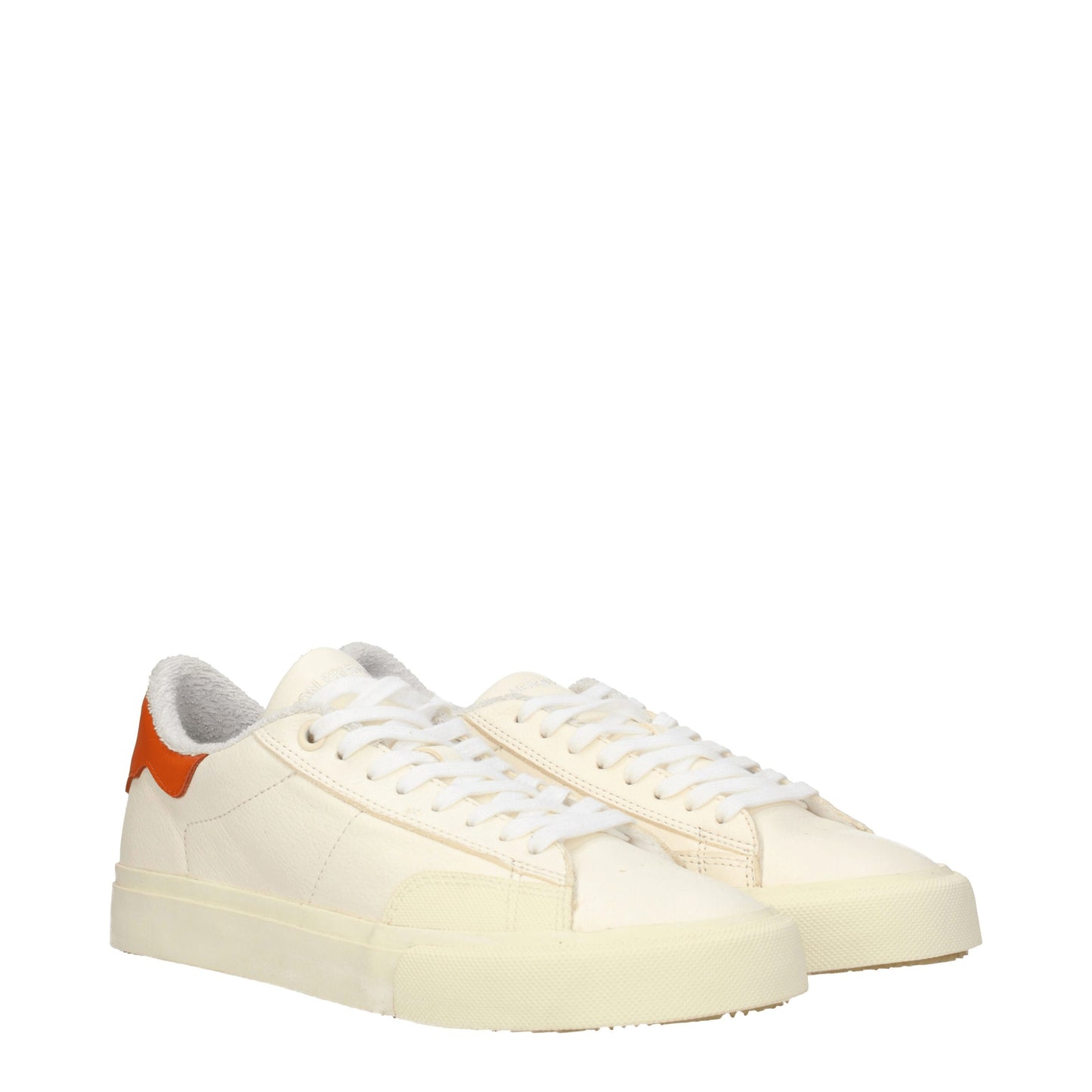 Heron Preston Men's Sneakers in Leather Beige/Orange