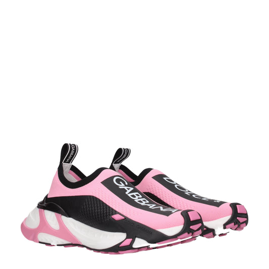 Dolce&Gabbana Women's Sneakers in Fabric  Pink/Black