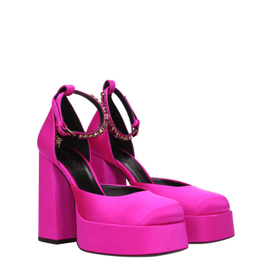 Versace Women's Sandals in Satin Fuchsia