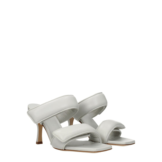 Gia Borghini Women's Sandals in Leather Gray/Stone