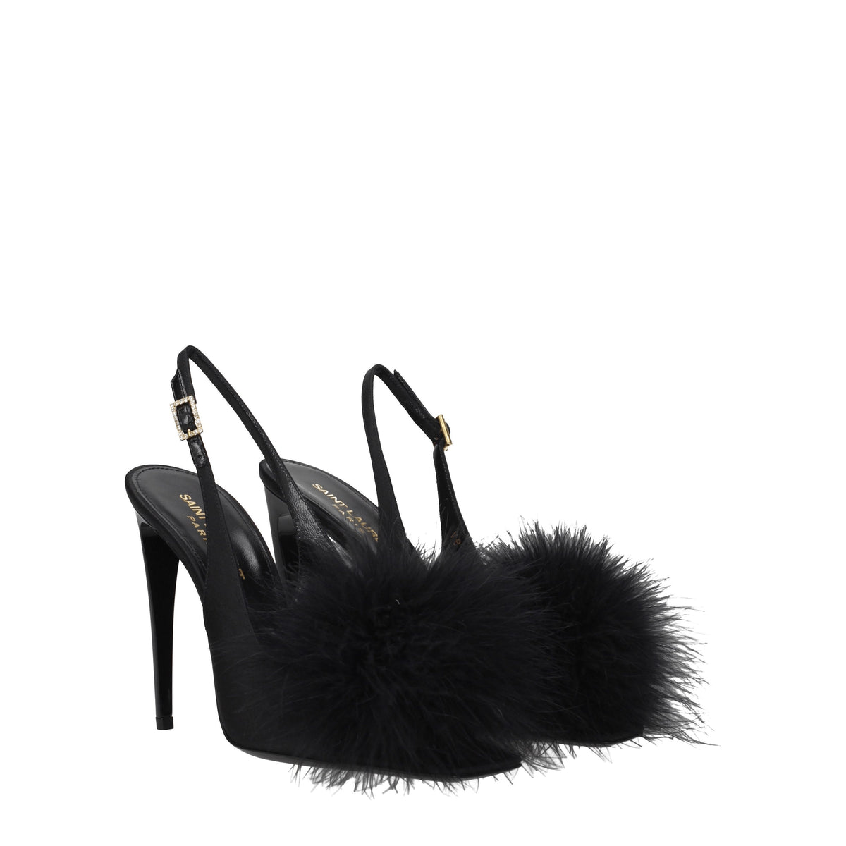 Saint Laurent Sandals Women Satin Black