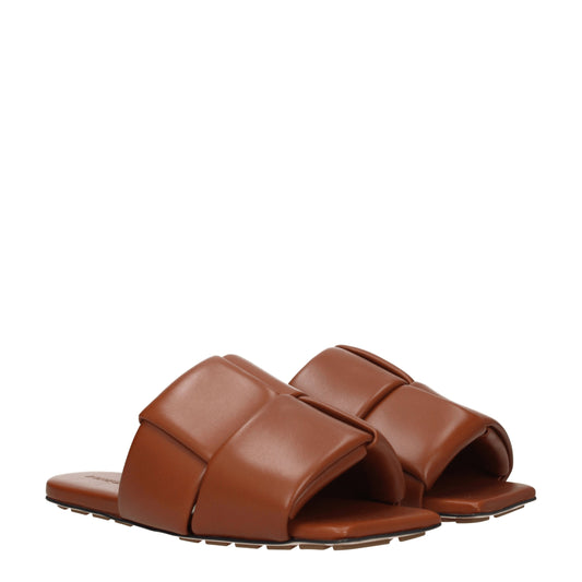 Bottega Veneta Sandals & Slippers Men Leather Brown/Caramel