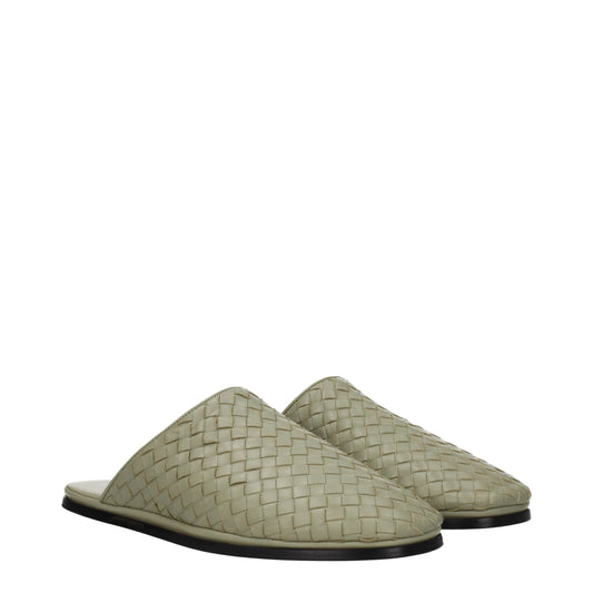 Bottega Veneta Sandals & Slippers Men Leather Green/Travertine