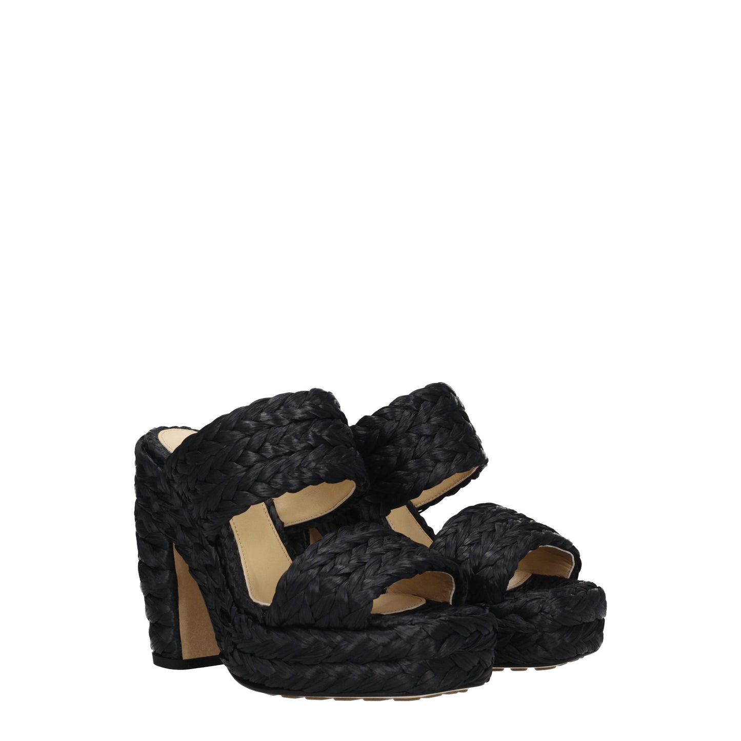 Bottega Veneta Women's Sandals in Raffia Black