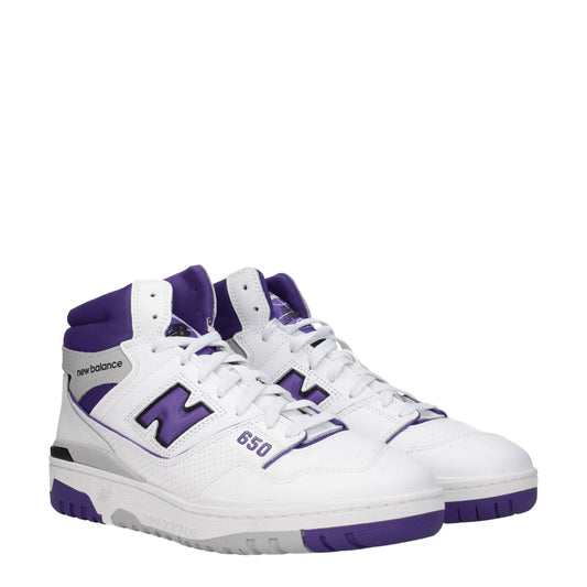 New Balance Men's Sneakers in Leather White/Violet