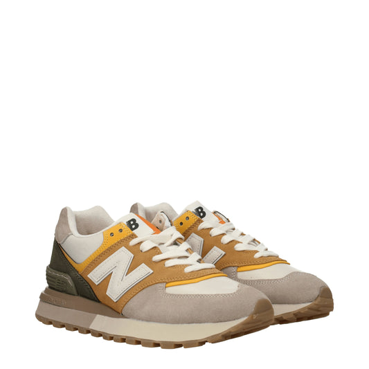 New Balance Men's Sneakers in Suede Beige/Mustard