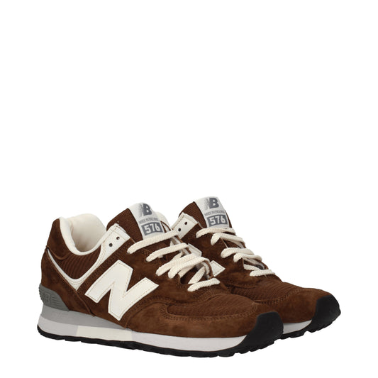 New Balance Men's Sneakers in Fabric  Brown/White