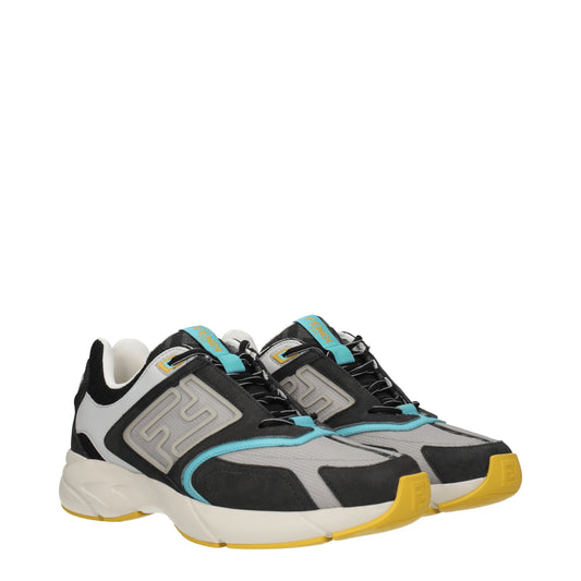 Fendi Men's Sneakers in Fabric  Gray/Slate