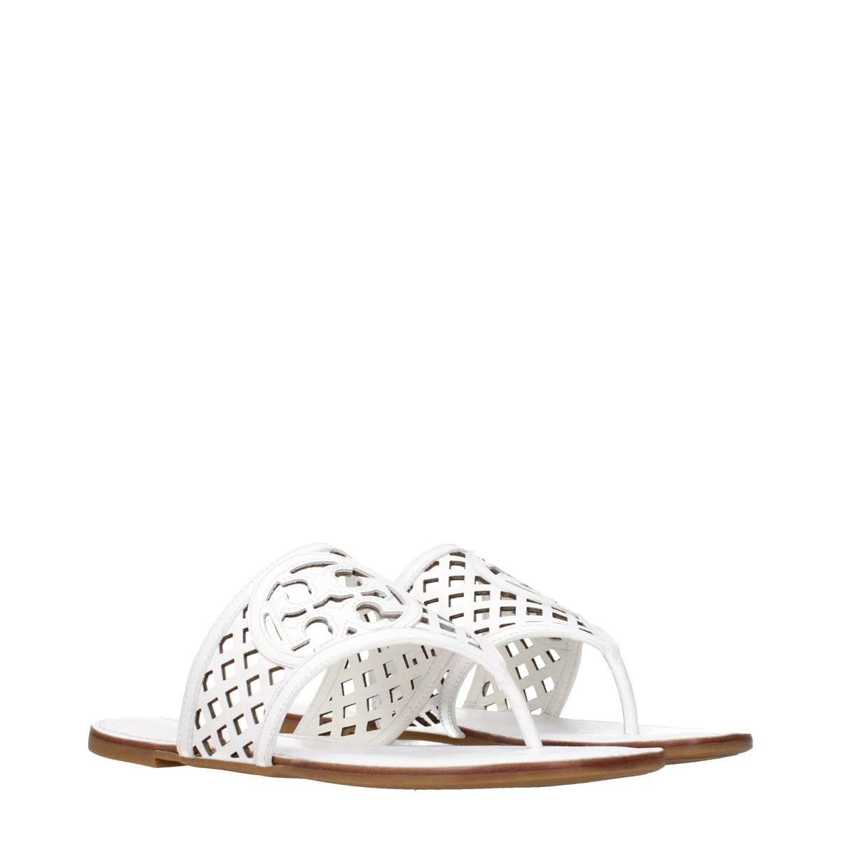 Tory Burch Flip Flops Women Leather White
