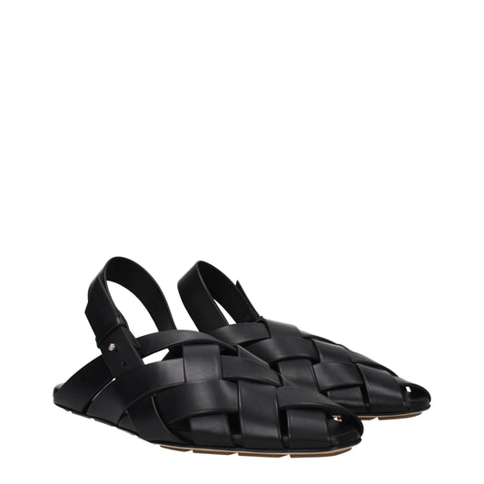 Bottega Veneta Men's Sandals in Leather Black