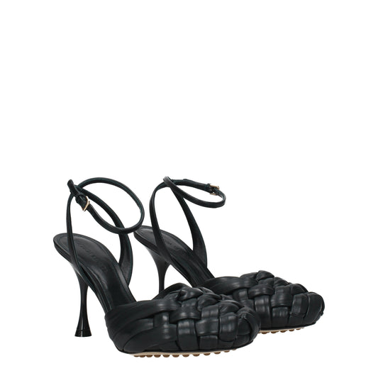 Bottega Veneta Women's Sandals in Leather Green/Inkwell